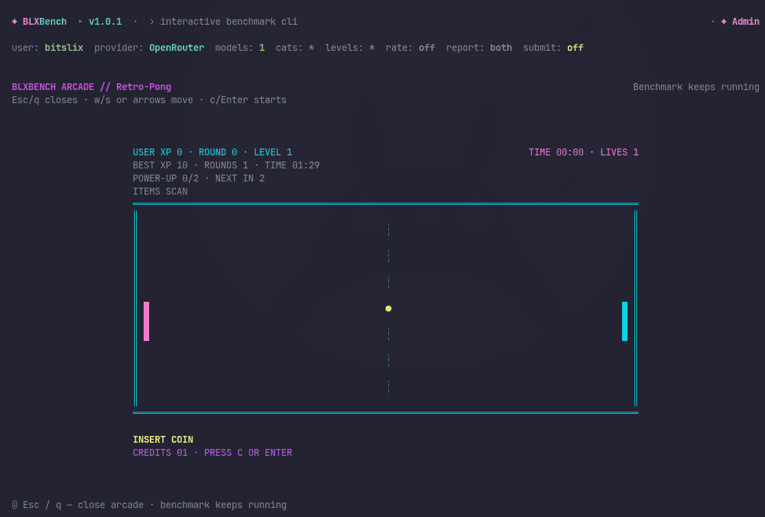 Retro-Pong — insert coin screen